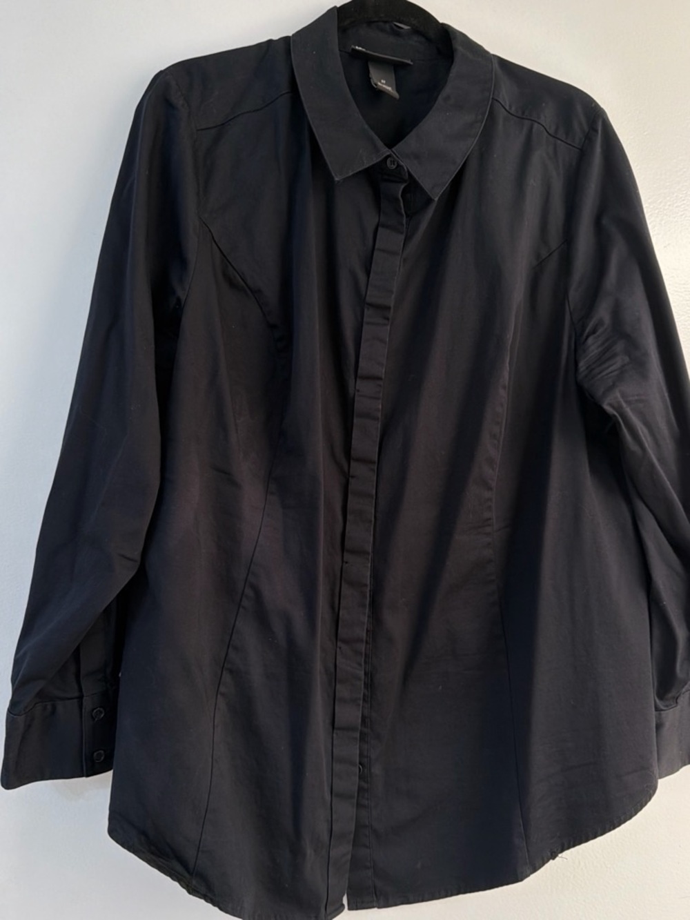 Lane Bryant Black Button-Front Blouse